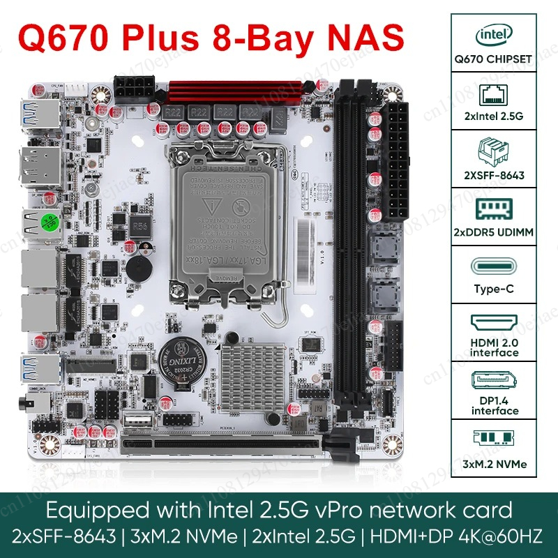 Q670 Mini-ITX NAS Motherboard  - Nas Motherboard 8 Sata Mini Itx 评论和价格