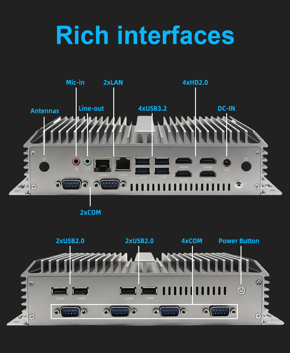 Fanless Industrial Mini PC 6xR - Fanless Industrial Pc Rs485 Core I7 评论和价格