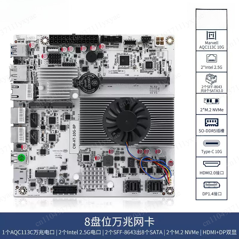 8-Bay NAS Motherboard with N10 - Nas Motherboard 8 Sata Mini Itx 评论和价格